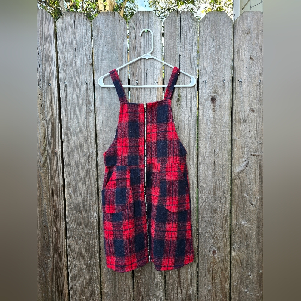 SHEIN Plaid Overall Dress